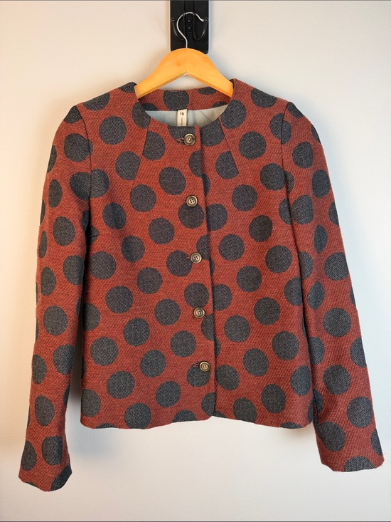 Novemb3r Jackets & Blazers - Novemb3r Polka Dot Italian Wool Blend Blazer Mod Academia EU 42/US 10